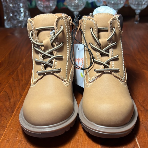 Jumping Bean 8T Brand New Toddler Donduriwheat Lace up / Side Zipper boots - Picture 4 of 11